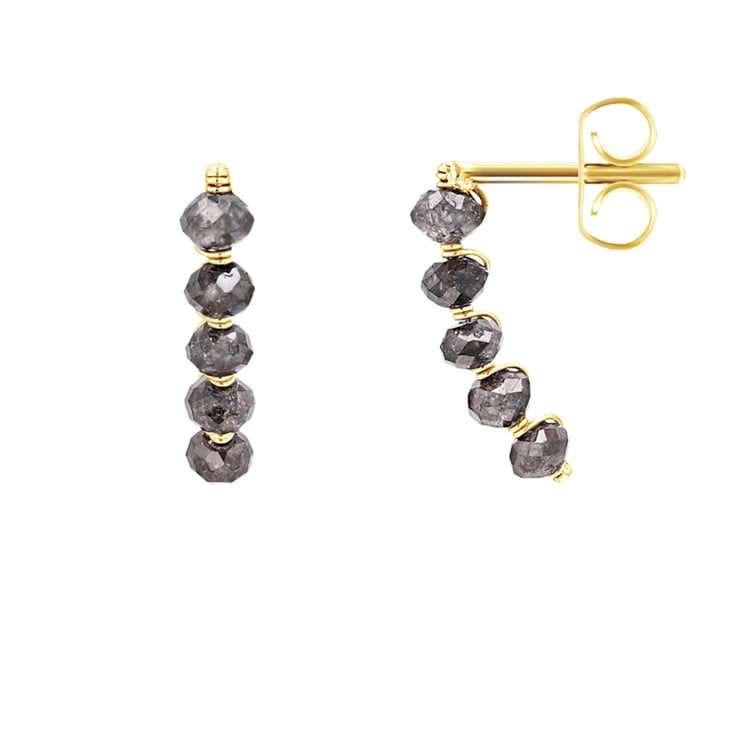 Visací náušnice so salt and pepper diamantmi Ariz 98727