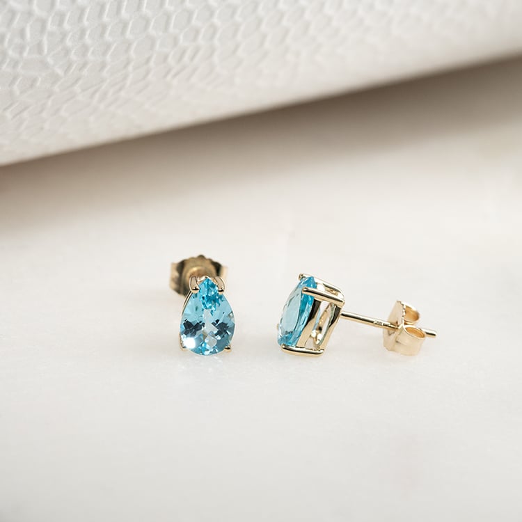 Topásové slzy v zlatých náušniciach Rekan 133305