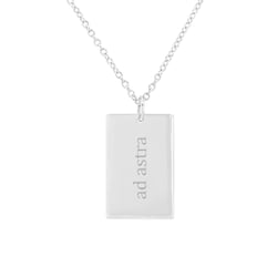 Platinový obdĺžnikový prívesok s obojstranným gravírom Montel