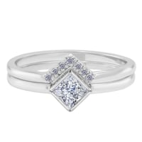 Zlatý zásnubný set prsteňov s certifikovaným GIA 0.19ct princess diamantom Elil