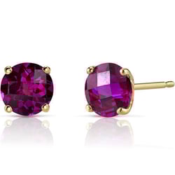 Zlaté náušnice s okrúhlymi rubínmi Frey