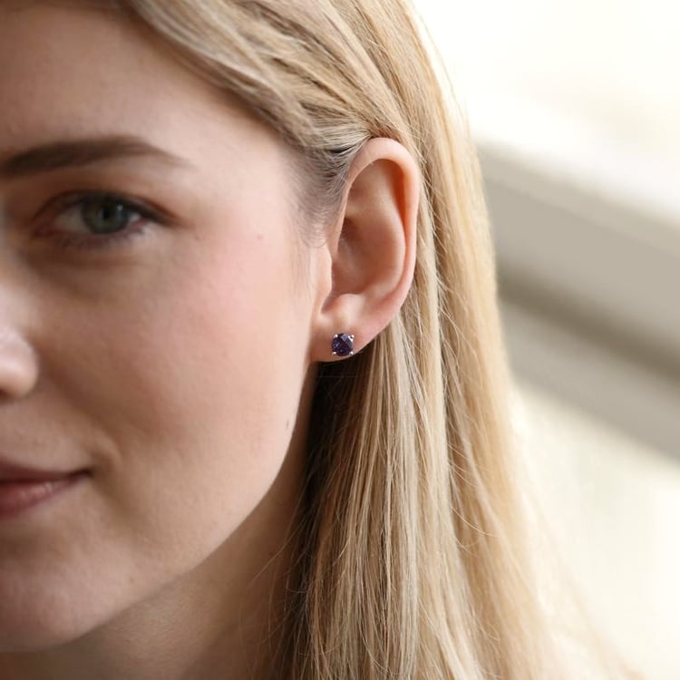 Zlaté náušnice s round alexandritmi Vinh 106830