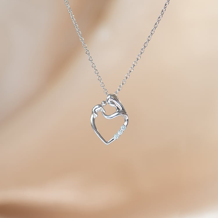 Strieborný prívesok matka a dieťa s drahokamami podľa vášho výberu Remy 136782