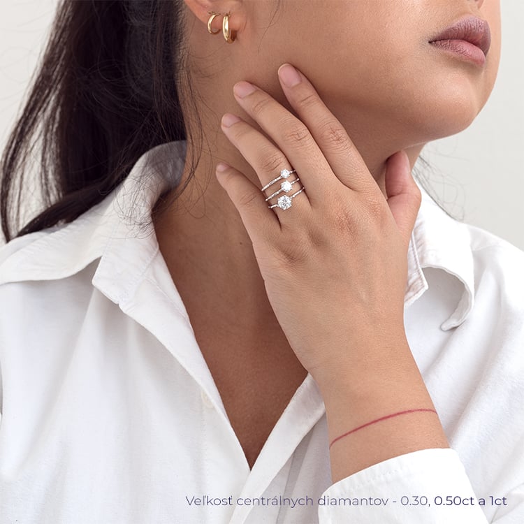 Nežný zásnubný prsteň s lab-grown diamantmi Maisha 128568