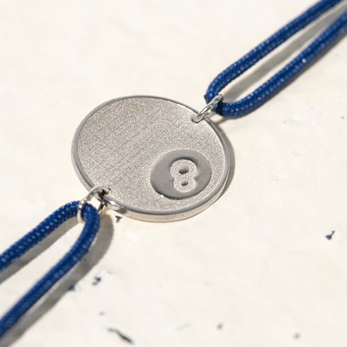 Povrázkový náramok lopta s gravírom vašej voľby Billiard