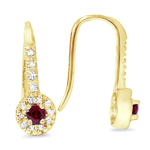Zlaté náušnice s rubínmi a diamantmi 79779