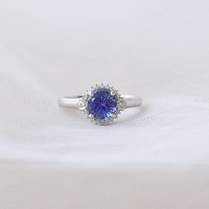 Tanzanitový zlatý prsteň s diamantmi Dion