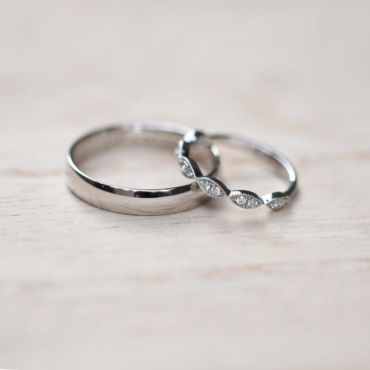 Vintage obrúčka s moissanitmi a pánsky komfortný prsteň Jelani 133656