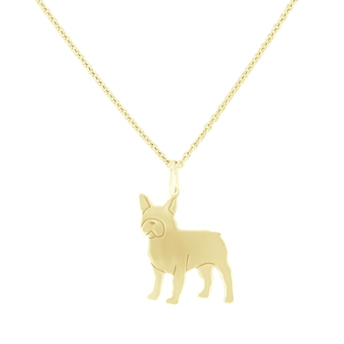 Strieborný prívesok v tvare psa s gravírom French Bulldog
