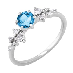 Zásnubný prsteň so švajčiarskym topazom a diamantmi Olha