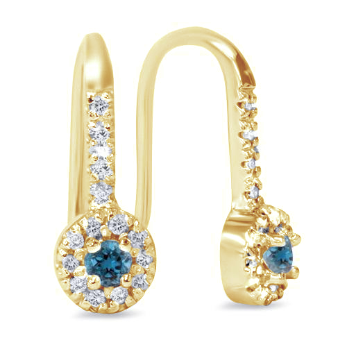 Zlaté náušnice s modrými diamantmi 78409