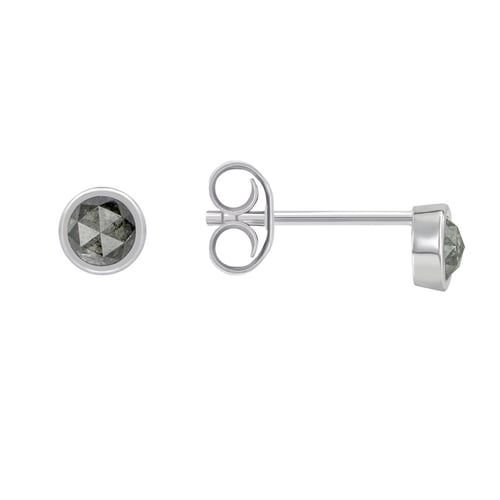 Zlaté bezel náušnice s 0.52ct salt and pepper diamantmi Aiman