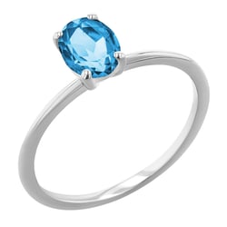 Elegantný zásnubný prsteň s oval švajčiarskym topazom Frost