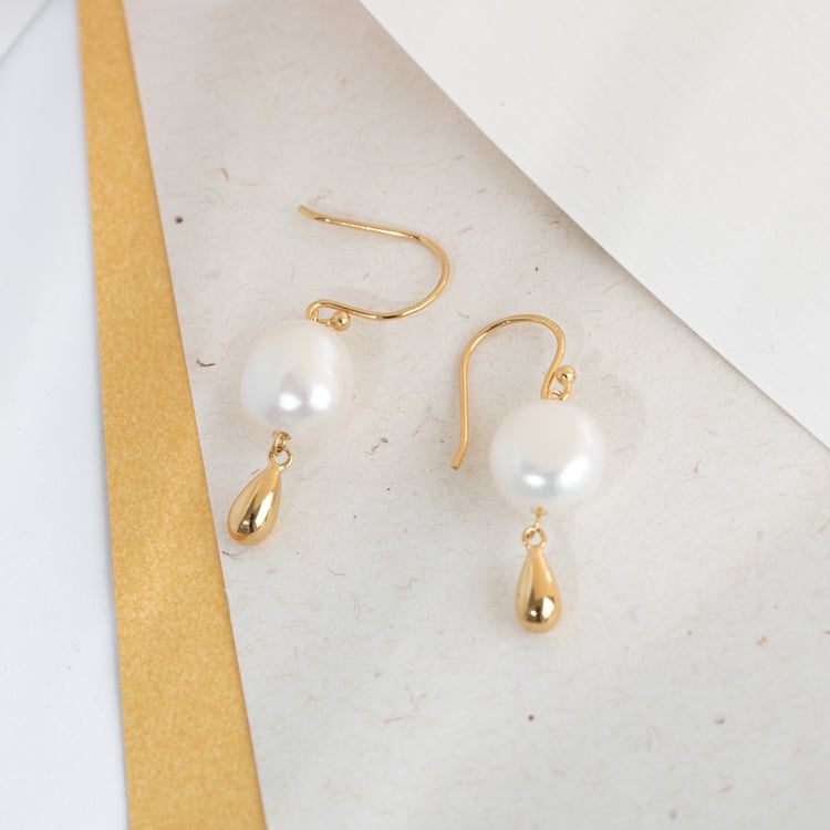 Pozlatené perlové náušnice Riina 124536