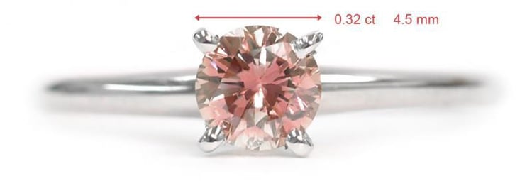 Zásnubný prsteň biele zlato s ružovým diamantom. 53232