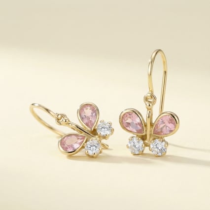 Detské náušnice zo zlata s motýlikom Any