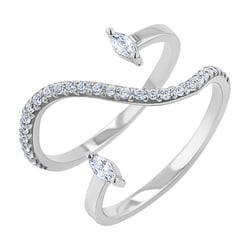 Atypický prsteň s moissanitmi Rishi