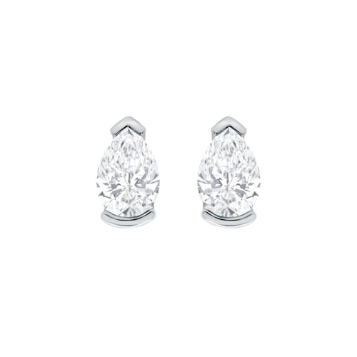 Minimalistické strieborné napichovacie náušnice s pear diamantmi Ronja