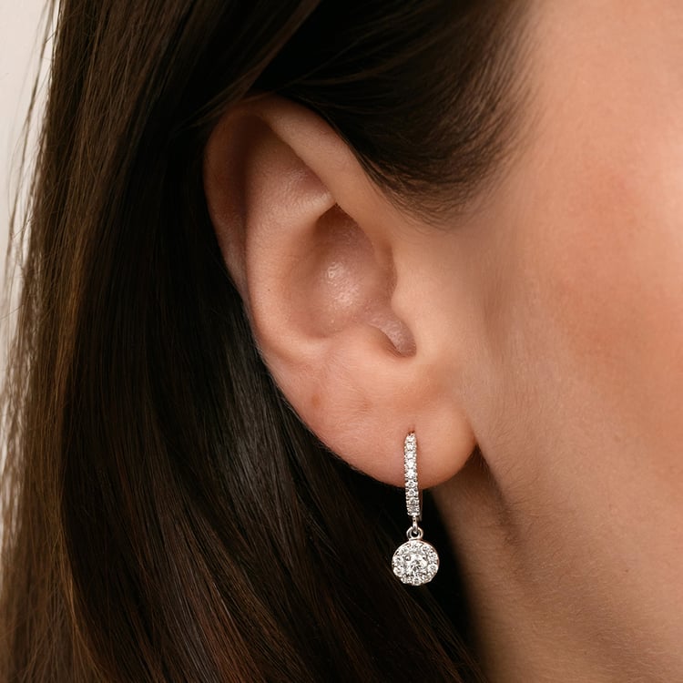 Zlaté kruhové náušnice s lab-grown diamantmi 158755