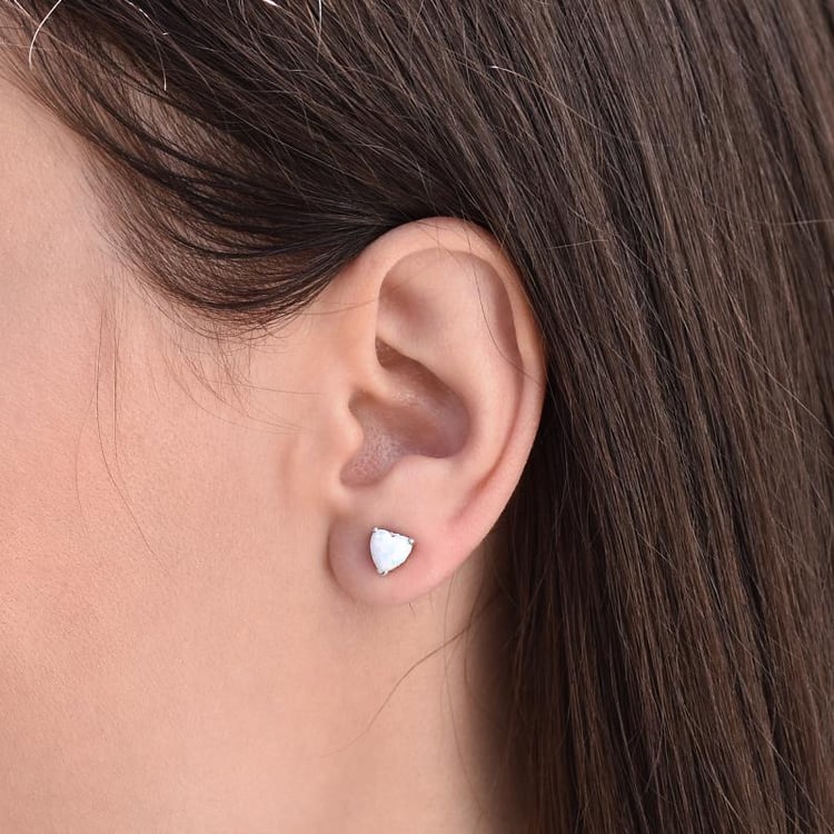 Strieborné náušnice s bielymi opálmi 33181