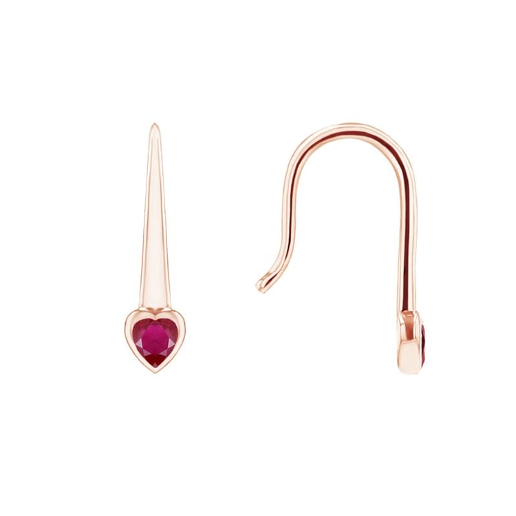Visiace náušnice s rubínovými srdiečkami Levy 99833