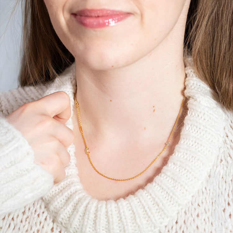 Náhrdelník s 5 písmenami vašej voľby a lab-grown diamantom Lupe 151208