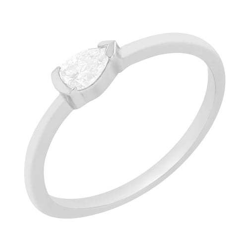 Jemný prsteň s pear diamantom Collier