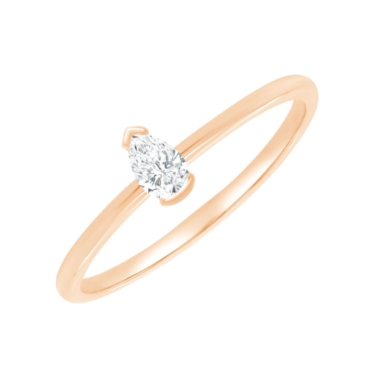 Minimalistický prsteň zo striebra s pear diamantom Valentin 162511