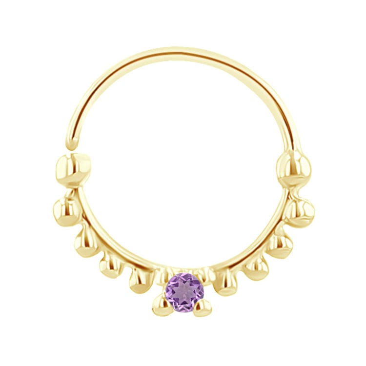 Zlatý septum piercing s ametystom Safi