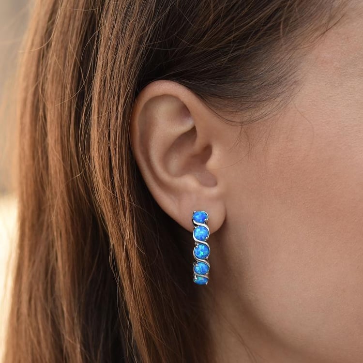 Opálové kruhové náušnice 35775