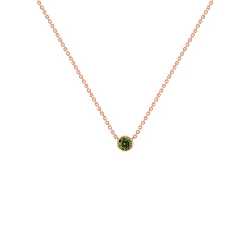 Strieborný minimalistický náhrdelník so zeleným diamantom Vieny