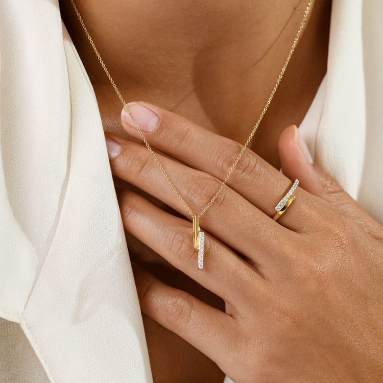 Zlatý prívesok s lab-grown diamantmi Katie 161467