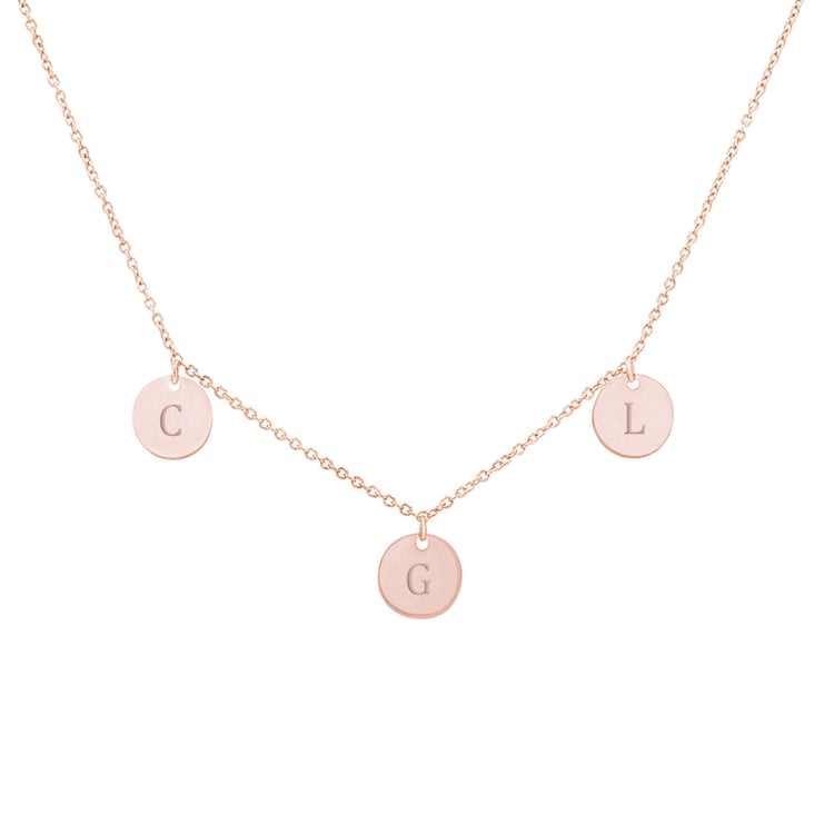 Strieborný náhrdelník s medailónmi a gravírom Kate 111540