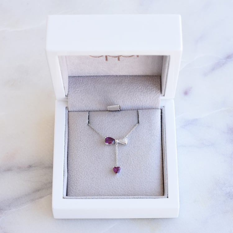 Náhrdelník s granátmi a diamantmi 87389