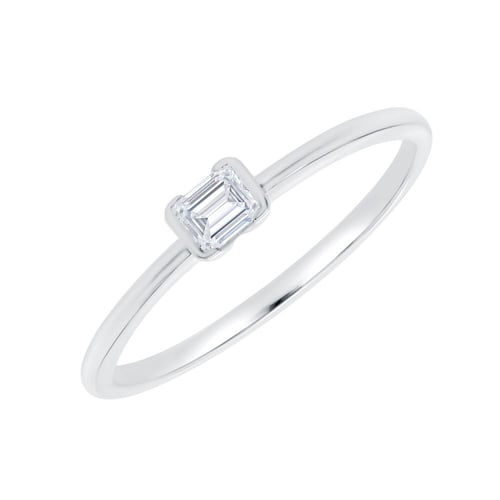 Minimalistický prsteň zo zlata s diamantom v emerald tvare Henrik