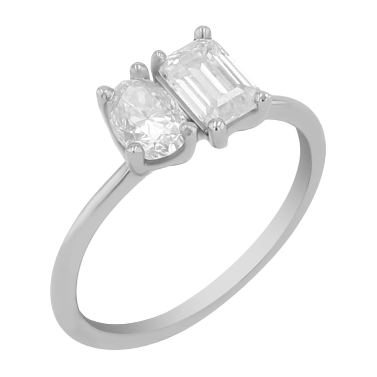 Zásnubný prsteň Toi et Moi s moissanitmi Zoey 110322