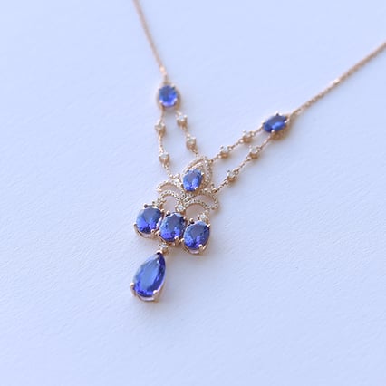 Tanzanitový náhrdelník plný diamantov Ranies