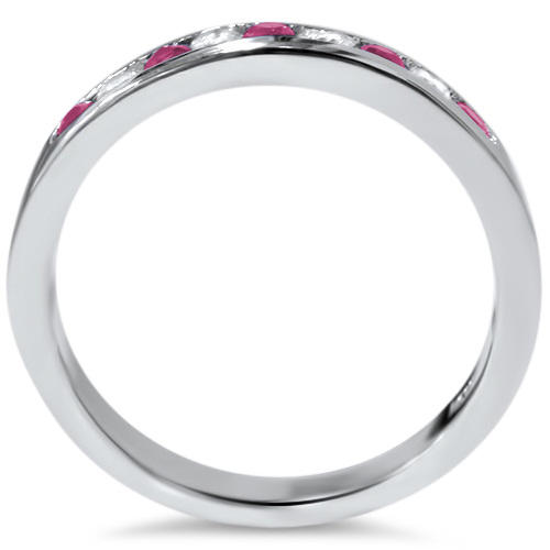 Zlatá obrůčka s diamantmi a rubínmy 55398