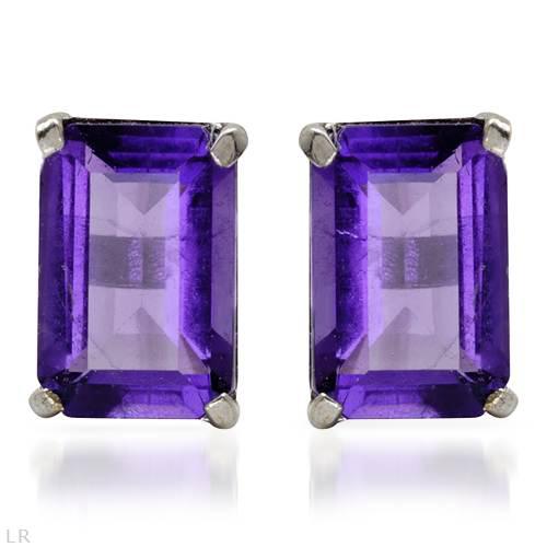 Ametystové náušnice z bieleho zlata