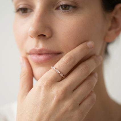 Diamantový rozvodový eternity prsteň zo zlata Ymir