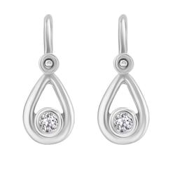 Zlaté detské náušnice v tvare slzy s lab-grown diamantmi Cinderella