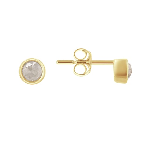 Minimalistické bezel náušnice so salt and pepper diamantmi Tofine