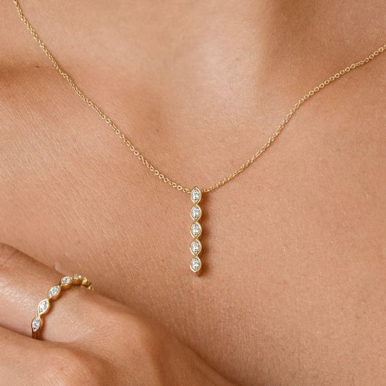 Zlatý prívesok s lab-grown diamantmi Alice 161440