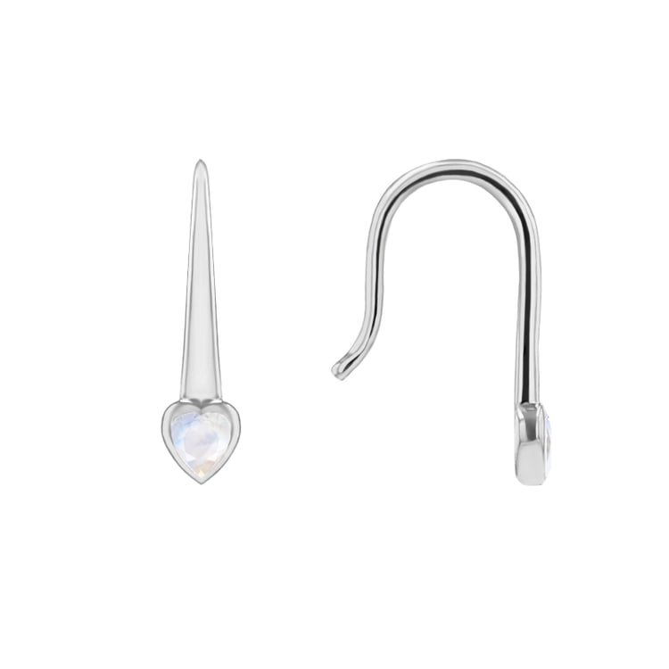 Visiace náušnice s mesačnými kameňmi v tvare srdiečok Levy 144775