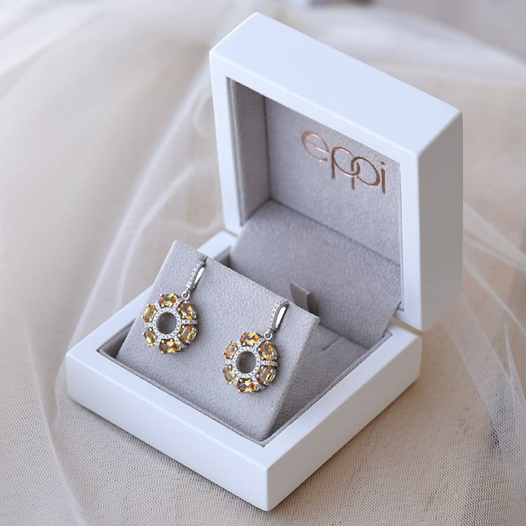 Visacie citrínové náušnice 69131