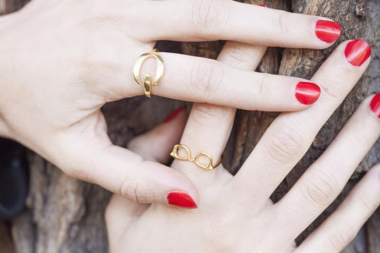 Strieborný pozlátený prsteň Veiko 9553