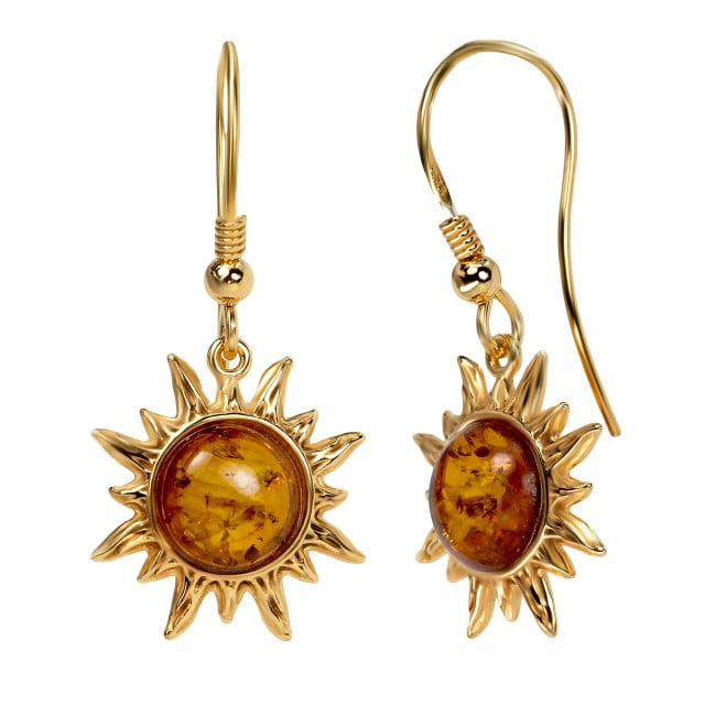 Strieborné jantárové náušnice