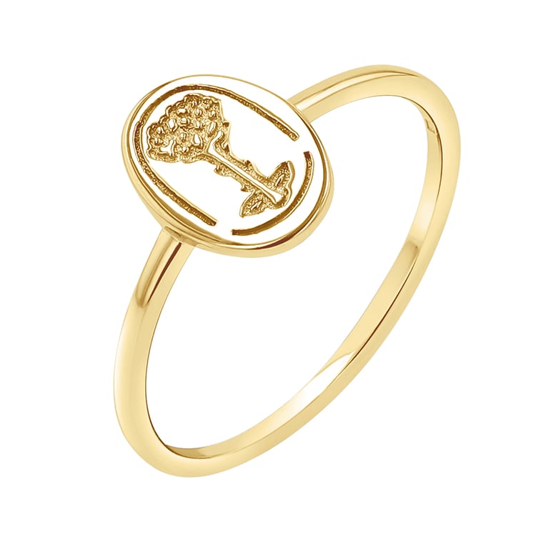 Strieborný oválny prsteň s gravírovanou ružou Malý princ 141795