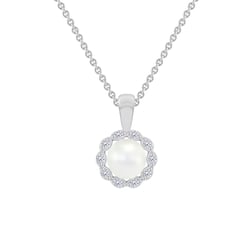 Zlatý halo prívesok s perlou a diamantmi Josephine