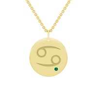 Zlatý prívesok so znamením a smaragdom Rak